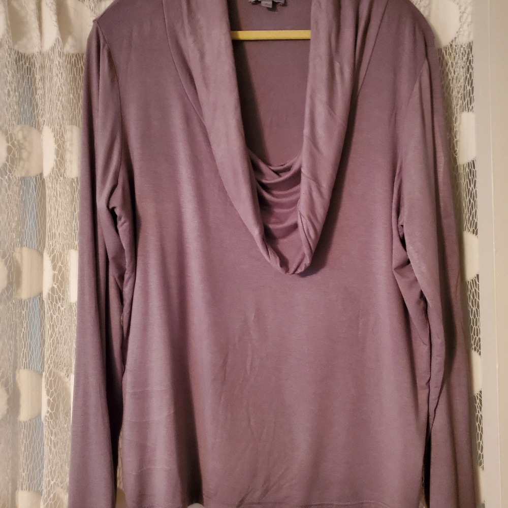 Soft loose cowl neck top.